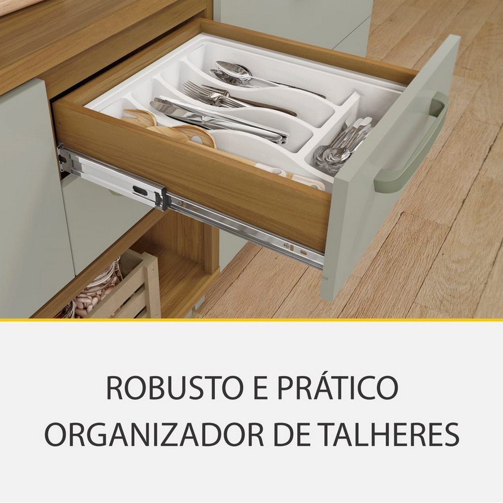 Cozinha 3 Peças Ripado Torre Quente Princesa 100% Mdf Nesher - 3