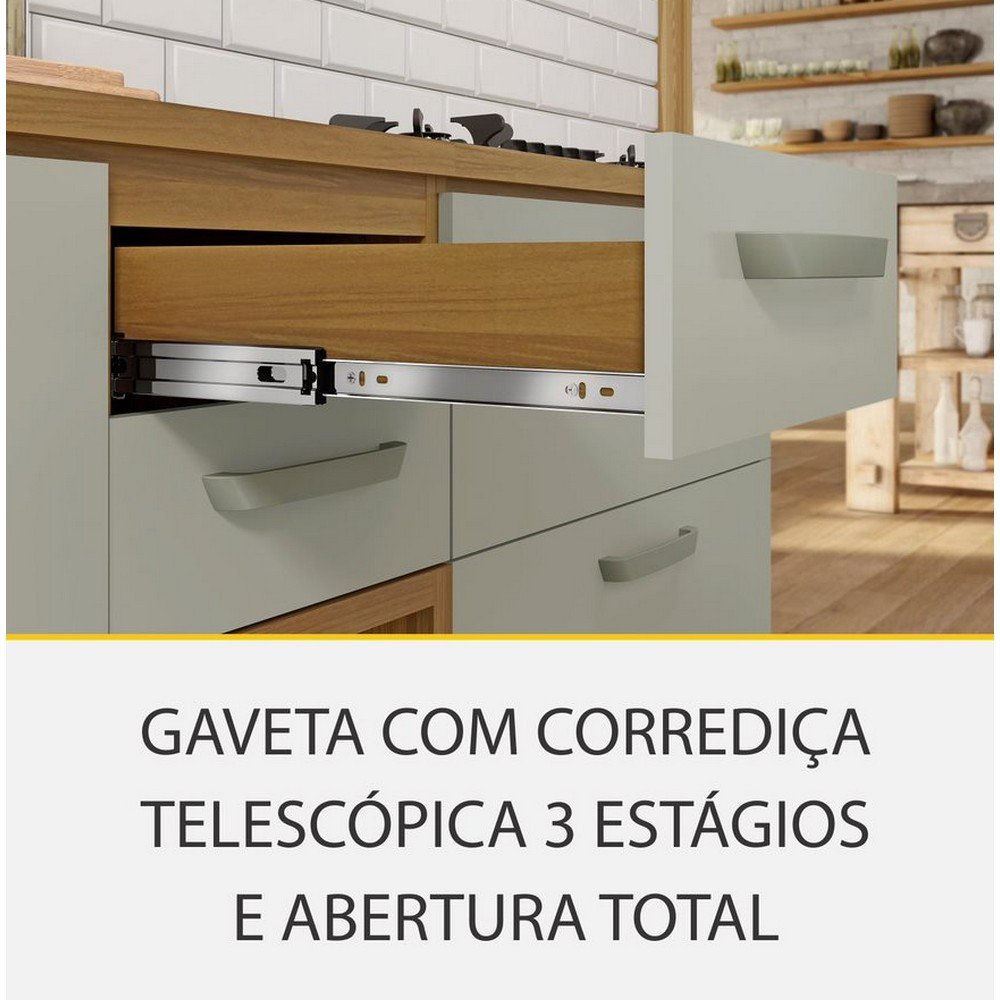 Cozinha 3 Peças Ripado Torre Quente Princesa 100% Mdf Nesher - 7