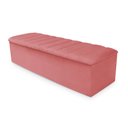 Ver imagem 3 de Kit Cabeceira + Calçadeira Baú Cancun Casal 140cm Suede - Ecotec Decor:Rosa