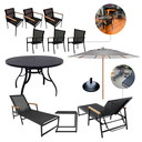 Ver imagem 1 de Kit Mesa Ripada 1,40m 6 Cadeiras de Piscina 2 Espreguiçadeira