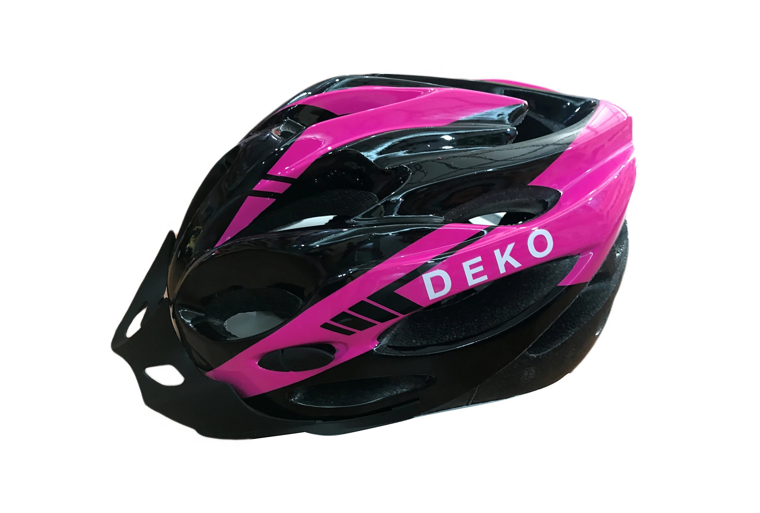 Capacete Com Sinalizador Led Ciclismo Mtb Rosa Preto Deko:Rosa/G - 3