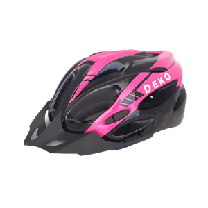 Capacete Com Sinalizador Led Ciclismo Mtb Rosa Preto Deko:Rosa/G