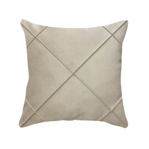 Capa de Almofada Drapeada Veludo Bege 43x43cm