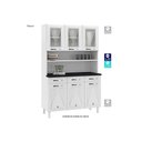 Ver imagem 6 de Cozinha Compacta Star New C/ 6 Portas (3 C/ Vidro) e 3 Gavetas Branco/preto - Telasul