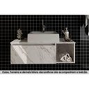Ver imagem 1 de Balcão p/ Banheiro Suspenso BN3601 1 Porta cor Mármore Branco - Tecno Mobili