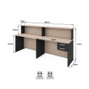 Ver imagem 5 de Conjunto 2 Balcões de Atendimento e Recepção Comercial 140x60cm com Gaveteiro Suspenso de 2 Gavetas