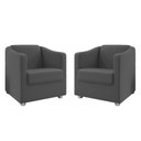Ver imagem 1 de Kit 2 Poltronas Decorativa Ana Suede Cinza Pés Cromado - Pallazio