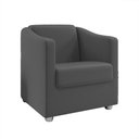 Ver imagem 3 de Kit 2 Poltronas Decorativa Ana Suede Cinza Pés Cromado - Pallazio