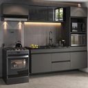 Ver imagem 1 de Armário de Cozinha Modulada Completa Suspensa 251,5cm Milano Multimóveis Mp2405 Cinza
