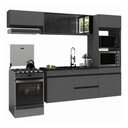 Ver imagem 2 de Armário de Cozinha Modulada Completa Suspensa 251,5cm Milano Multimóveis Mp2405 Cinza
