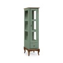 Ver imagem 1 de Cristaleira 1 Porta e Laterais em Vidro 2 Prateleiras 60111 Linz Móveis - Verde Musgo/imbuia Glazer