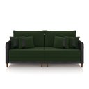 Ver imagem 5 de Sofá 2 Lugares Living 172cm Pé Madeira Valença Pto/veludo Verde K01 - D'Rossi