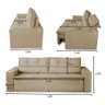 Sofá Retrátil e Reclinável 3 lugares com Molas 1,80m Vegas Suede Bege Adonai Estofados - 3