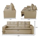 Ver imagem 3 de Sofá Retrátil e Reclinável 3 lugares com Molas 1,80m Vegas Suede Bege Adonai Estofados