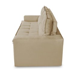 Sofá Retrátil e Reclinável 3 lugares com Molas 1,80m Vegas Suede Bege Adonai Estofados - 7