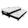 Cama Box Conjugado Solteiro Super Box Premium Auxiliar Espuma D28 1,88x0,88x0,52 Branco e Preto - 4