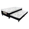 Cama Box Conjugado Solteiro Super Box Premium Auxiliar Espuma D28 1,88x0,88x0,52 Branco e Preto - 2