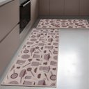Ver imagem 2 de Kit 3 Peças Tapete Cozinha Passadeira Antiderrapante Domani:Panelas/3 Peças