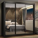 Ver imagem 1 de Guarda Roupa Casal Madesa Lyon Plus 3 Portas de Correr de Espelho 4 Gavetas
