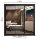 Ver imagem 4 de Guarda Roupa Casal Madesa Lyon Plus 3 Portas de Correr de Espelho 4 Gavetas