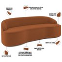 Ver imagem 4 de Sofá 3 Lugares Curvo Sala de Estar Living Lótus D02 Veludo Telha 210 Cm D-262 - Lyam Decor