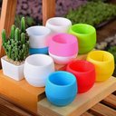 Ver mais imagens de Vaso Decorativo Plástico Cachepot Redondo Branco p/ Plantas