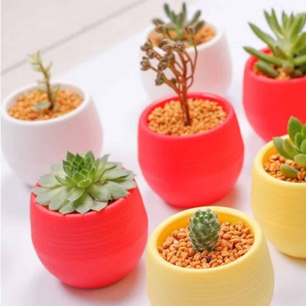 Vaso Decorativo Plástico Cachepot Redondo Branco P/ Plantas - 10