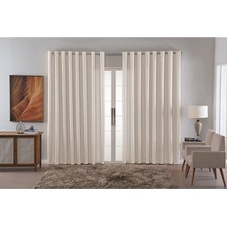 Cortina Jacquard Luxo em Tecido Semi Blackout Sala 5,00x2,80:bege - 2