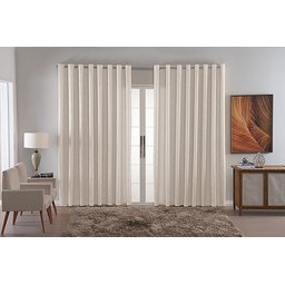 Cortina Jacquard Luxo em Tecido Semi Blackout Sala 5,00x2,80:bege - 1