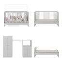 Ver imagem 5 de Berço 3 em 1 e Guarda-roupas 4 Portas 1 Gaveta Multimóveis Mp4144 Branco