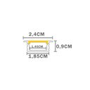 Ver imagem 2 de Perfil de Embutir Taschibra para Fita de Led Vertex 24 com 3 Metros Preto