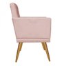Kit 01 Poltronas Decorativa Nina com Rodapé e 01 Namoradeira Suede Rose - Bela Casa Shop - 5