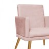 Kit 01 Poltronas Decorativa Nina com Rodapé e 01 Namoradeira Suede Rose - Bela Casa Shop - 4