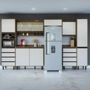Ver imagem 1 de Cozinha Compacta 7 Peças 8 Portas 8 Gavetas Confort Branco/Cinamomo/Off-White