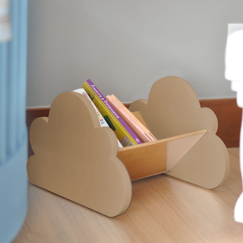 Porta Livros Nuvem - Revisteiro de chão 40 cm - Montessori - 2