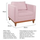 Ver imagem 5 de Kit Sofá 3 Lugares e 2 Poltronas Europa 180 cm Estilo Conforto e Elegância Suede Rosa Bebê- ADJ Deco