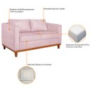 Ver imagem 6 de Kit Sofá 3 Lugares e 2 Poltronas Europa 180 cm Estilo Conforto e Elegância Suede Rosa Bebê- ADJ Deco
