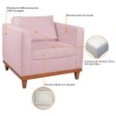 Ver imagem 7 de Kit Sofá 3 Lugares e 2 Poltronas Europa 180 cm Estilo Conforto e Elegância Suede Rosa Bebê- ADJ Deco