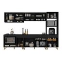 Ver imagem 4 de Cozinha Modulada Completa Compacta 287cm com Balcão para Cooktop Veneza Multimóveis Mp2269 Preto