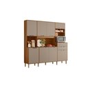 Ver imagem 1 de Cozinha Compacta Iúna 8 Portas 2 Gavetas Ipê/ipê/fendy - Nicioli