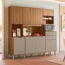 Ver imagem 2 de Cozinha Compacta Iúna 8 Portas 2 Gavetas Ipê/ipê/fendy - Nicioli