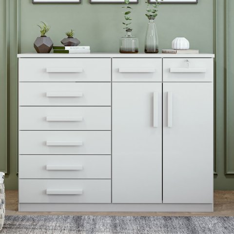 Cômoda com 8 Gavetas e 2 Portas Toronto Móveis Lopas