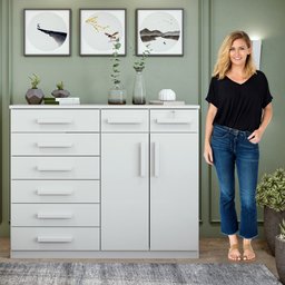 Cômoda com 8 Gavetas e 2 Portas Toronto Móveis Lopas - 9