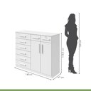 Ver imagem 3 de Cômoda com 8 Gavetas e 2 Portas Toronto Móveis Lopas