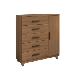 Cômoda Sapateira Gaveteiro Multiuso 1 Porta 5 Gavetas Cinamomo - 2