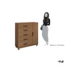 Ver imagem 5 de Cômoda Sapateira Gaveteiro Multiuso 1 Porta 5 Gavetas Cinamomo