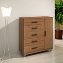 Ver imagem 1 de Cômoda Sapateira Gaveteiro Multiuso 1 Porta 5 Gavetas Cinamomo