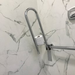 Barra de Apoio Para Sanitário Articulada Com Papeleira - 3
