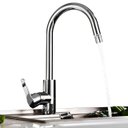 Ver imagem 1 de Torneira Gourmet Slim Acabamento Escovado para Banheiro Lavabo Lavatorio Cozinha Misturador Monocoma