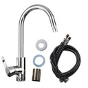 Ver imagem 5 de Torneira Gourmet Slim Acabamento Escovado para Banheiro Lavabo Lavatorio Cozinha Misturador Monocoma